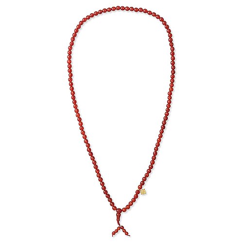 Mala Karneol med forgyldt vedhæng - ca. 94 cm - 108 Blessings