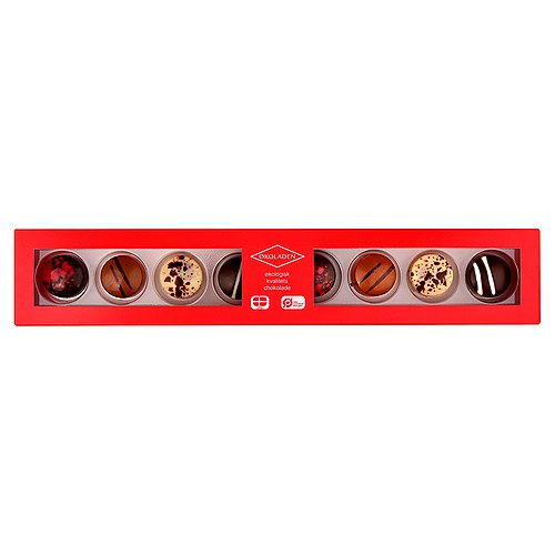 Fyldt Dessertchokolade Rød Kollektion Økologisk 8 stk - 65 gram - Økoladen