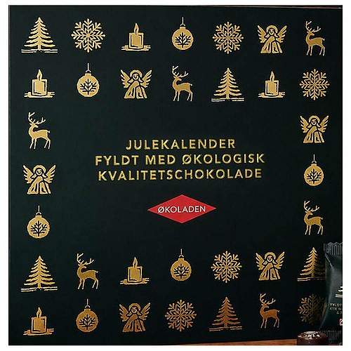 Julekalender med Fyldte Chokolader og Lakridskugler Økologisk - 310 gram - Økoladen