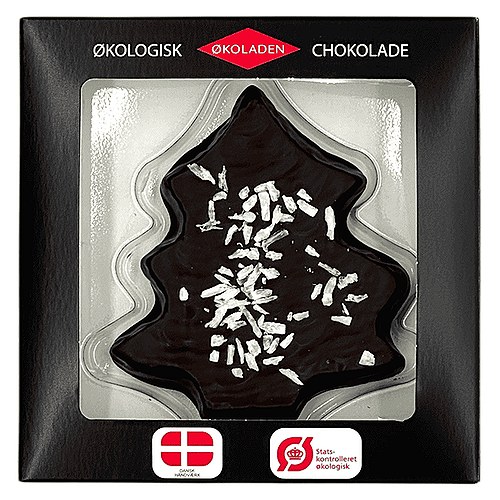 Marcipan Juletræ med Mørk Chokolade Økologisk - 40 gram - Økoladen