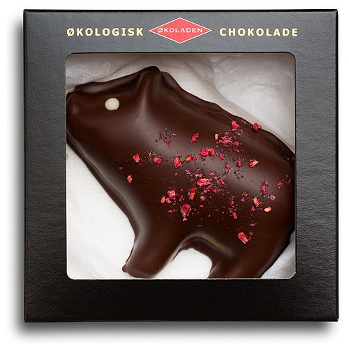 Marcipangris med Hindbær Økologisk - 40 gram - Økoladen