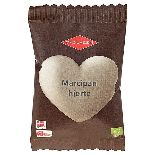 Marcipanhjerte med Mørk Chokolade Økologisk - 19 gram - Økoladen
