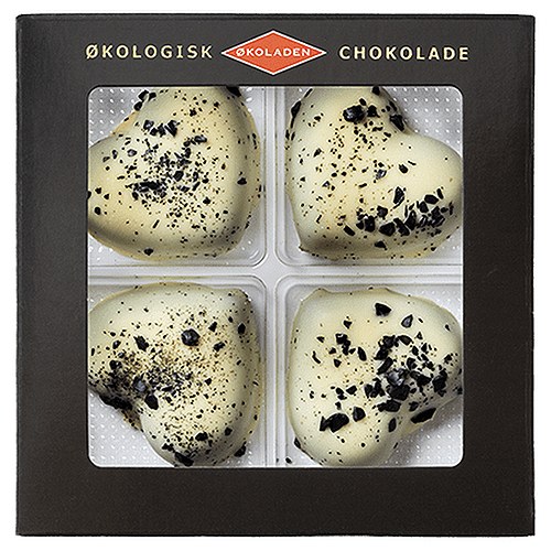 Marcipanhjerter med Lakrids 4 stk Økologisk - 75 gram - Økoladen