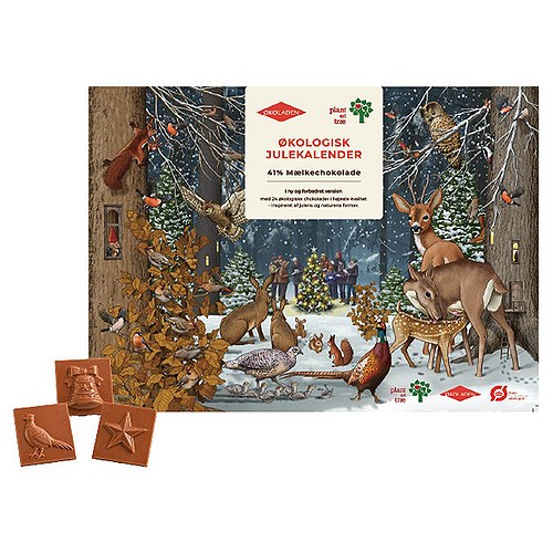 Julekalender Mælkechokolade Økologisk , Plant et Træ - 120 Gram - Økoladen