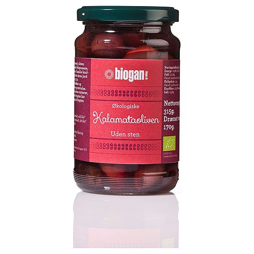 Oliven kalamata uden sten Grækenland Økologisk- 340 gr - Biogan - DISCOUNT PRIS