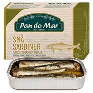 Små sardiner i Økologisk olivenolie, kystfanget Spanien - 120 gram - Pan do Mar
