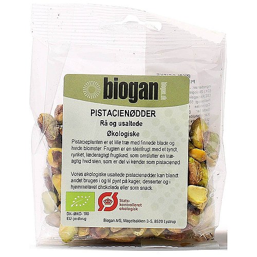 Pistacienødder rå usaltet Økologisk - 50 gram - Biogan