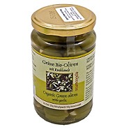 Oliven Grønne med hvidløg, Græsk Økologisk- 320 gr