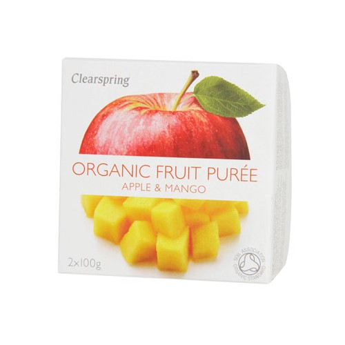 Frugtpuré Æble/mango Økologisk - 200 gr - Clearspring