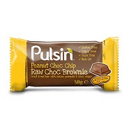 Peanut Chock chip raw choc brownie - 50 gram - Pulsin 
