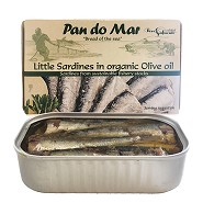 Små sardiner i olivenolie Økologisk - 120 gram - Pan do Mar