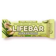 LifeBar Chia Pistacienød RAW Økologisk - 47 gram - Lifefood