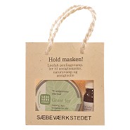 Hold masken gavepose indh. grønt ler - 1 stk - Sæbeværkstedet
