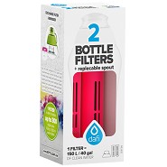 Refiller filterflaske Rød 2 stk refiller + mundstykke - 1 pakke - Dafi