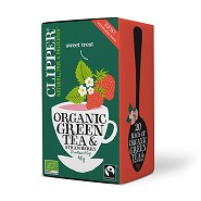 Grøn Te med Jordbær Økologisk - 20 br - Clipper