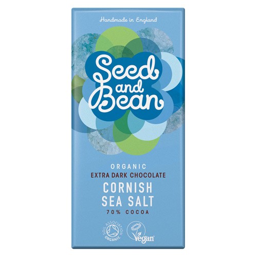 Chokolade mørk 70% Cornish Sea Salt Økologisk - 75 gram - Seed & Bean