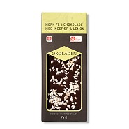 Chokolade mørk ingefær/lemon Økologisk 72% - 75 gram - Økoladen
