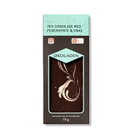 Chokolade pebermynte/knas Økologisk 70% - 75 gram - Økoladen