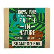 Shampoobar Kokos & Sheasmør - 85 gram - Faith in Nature