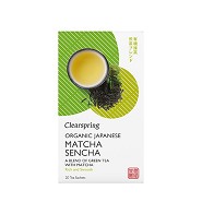 Grøn te Sencha med Matcha pulver Økologisk - 20 breve - Clearspring