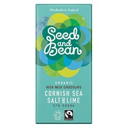 Mælke Chokolade 37 % Cornish Sea Salt & Lime - 75 gram - Seed & Bean