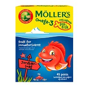 Møllers Omega-3 fisk Jordbær - 45 gum - Möller's Tran