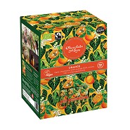 Orange Dispenser box, 120 x 5.5g chokolader. Økologisk Mørk chokolade - 660 gram - Chocolate and Love