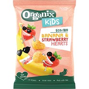 Organix Kids Banana & strawberry hearts Økologisk - 30 gram - Organix