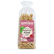 Fuldkornsris Penne pasta Økologisk - 500 gram - Amisa