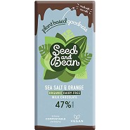 Chokolade 47% Sea Salt & Orange (plantebaseret) Økologisk - 75 gram -  Seed & Bean