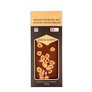 Chokolade Mælk m. Ristede Hasselnødder Økologisk - 75 gram - Økoladen