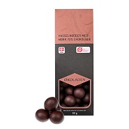 Hasselnødder m. 72% Mørk Chokolade   kologisk  - 90 gram