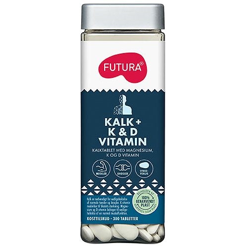 Futura Kalk + K & D vitamin - 300 Tabletter - Futura