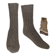 Strømper brun & beige Alpaka - str. 35/38 2-par strømper tykke - Clemente