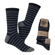Strømper koksgrå/blåstribet & blå Alpaka - str. 39/42 2-par - Clemente
