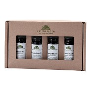 Saunagus sæt basis Indeh: 10 ml af Appelsin-, Eucaluptus-, Fyrnåle, Lavendel -  Urtegaarden