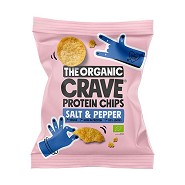 Veganske protein chips m. Salt og peber   Økologisk  - 30 gram -  The Organic Crave