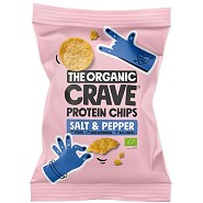 Veganske protein chips m. Salt & pepper Økologisk  - 75 gram - The Organic Crave