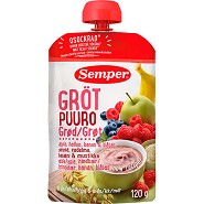 Grød med æble, hindbær, banan, blåbær fra 6 mdr. - 120 gram - Schär