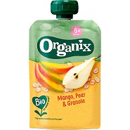 Organix frugtpure m mango, pærer & granola 6 mdr   Økologisk  - 100 gram