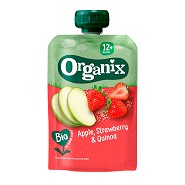 Organix frugtpure m æble,jordbær & quinoa 12 mdr   Økologisk  - 100 gram