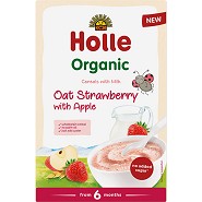 Holle oat cereals with milk, apple & strawberry   Økologisk  - 250 gram