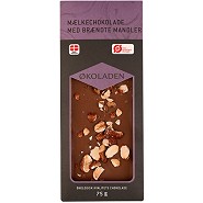 Mælkechokolade m. brændte mandler   Økologisk  - 75 gram