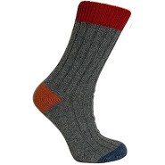 Merinostrømper Rød/grå - str. 35/38 - 1 par - Clemente