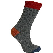 Merinostrømper Rød/grå - str. 43/46 1 par - Clemente