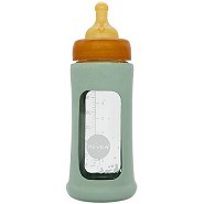 Baby glasflaske wide neck m/sleeve Seafoam Blue 250 ml - 1 styk