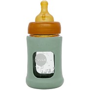 Baby glasflaske, wide Neck m. Sleeve 150ml Seafoam Blue - 1 styk