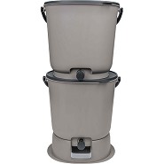 Bokashi Essential sæt + base 2 x 15,3 L, grå - 1 pakke - Bokashi Biosa