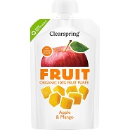 Æble & mango frugtpuré Økologisk - 100 gram - Clearspring