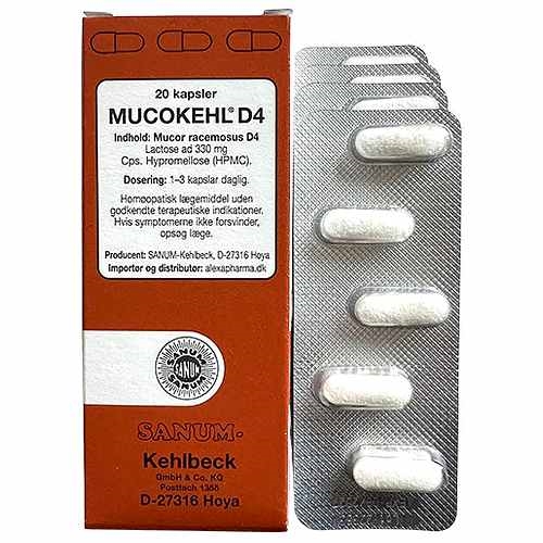 Mucokehl kapsler D4, 20 kap - 20 Kapsler - Sanum